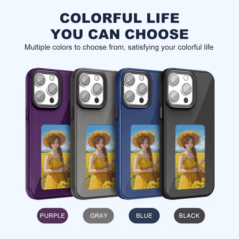 NFC 16Promax Iphone Case E-Ink Screen Four Colors Image Transmission for Iphone 15 14 13 Pro Max DIY Cases Battery Free